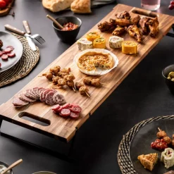 CASA Fuentes Para Servir|Acacia Lux Tabla Para Servir Negro, Natural