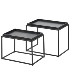 CASA Mesas Auxiliares|Apollo Mesas Auxiliares Juego De 2 Negro
