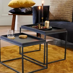 CASA Mesas Auxiliares|Apollo Mesas Auxiliares Juego De 2 Negro