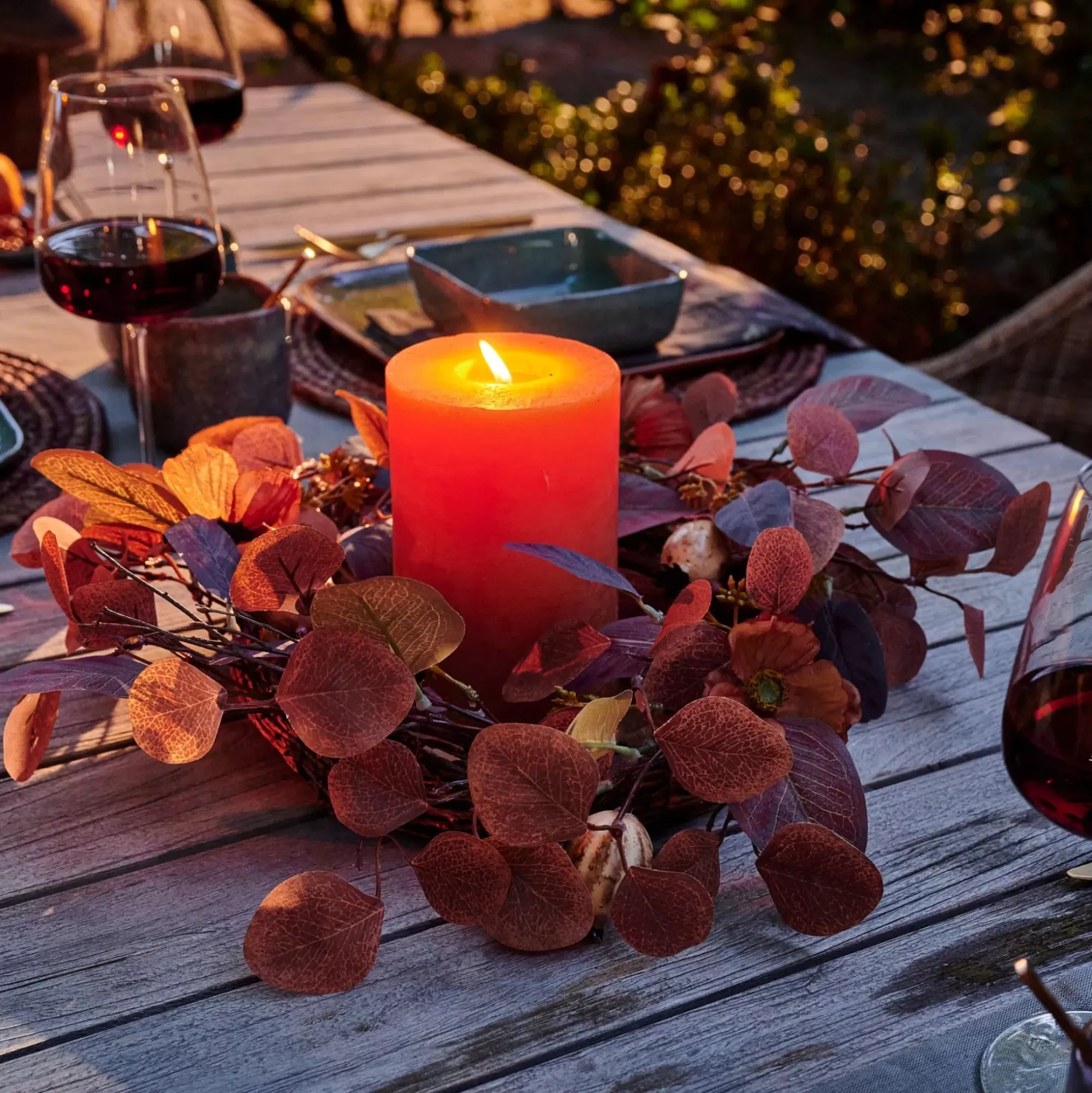 CASA Decoracion Colgante|Autumn Corona De Hojas Marron