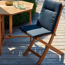 CASA Cojines De Jardín|Azur Cojines De Jardín Para Silla Pleg Negro
