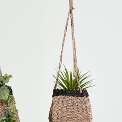 CASA Colgadores Para Plantas|Baku Macetero Colgante Negro, Natural