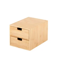 CASA Cajoneras|Bamboo Cajonera 2 Cajones Natural