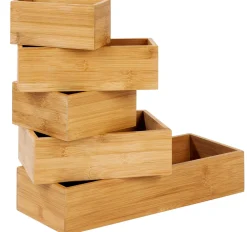 CASA Cestas De Cajonera|Bamboo Organizador Para Cajon Natural