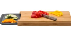 CASA Tablas De Cortar|Bamboo Tabla Para Cortar Con Recipiente Gris, Natural