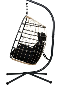 CASA Sillas Colgantes|Bazai Silla Colgante Con Soporte Negro