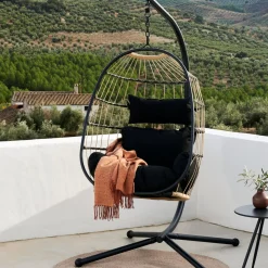 CASA Sillas Colgantes|Bazai Silla Colgante Con Soporte Negro