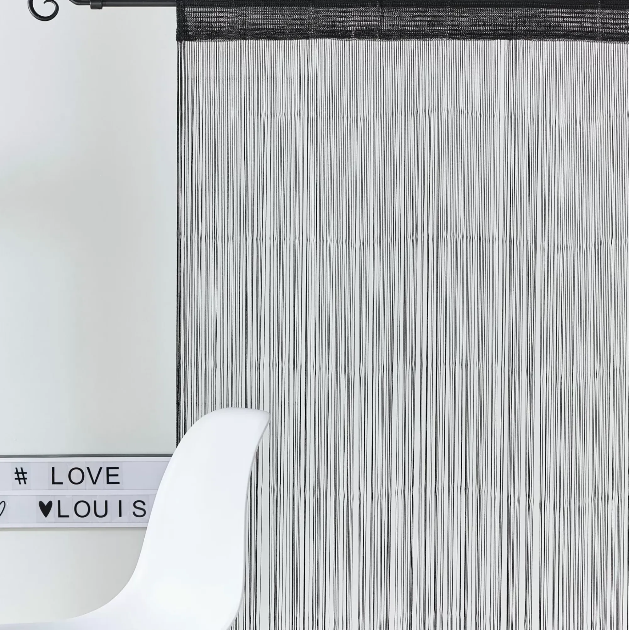 CASA Cortinas|Black Cortina De Flecos Negro