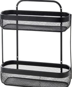 CASA Accesorios De Cocina|Black Lunar Cesta Ovalada De 2 Piezas Negro