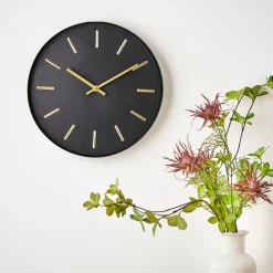 CASA Campanas|Black Reloj De Pared Negro