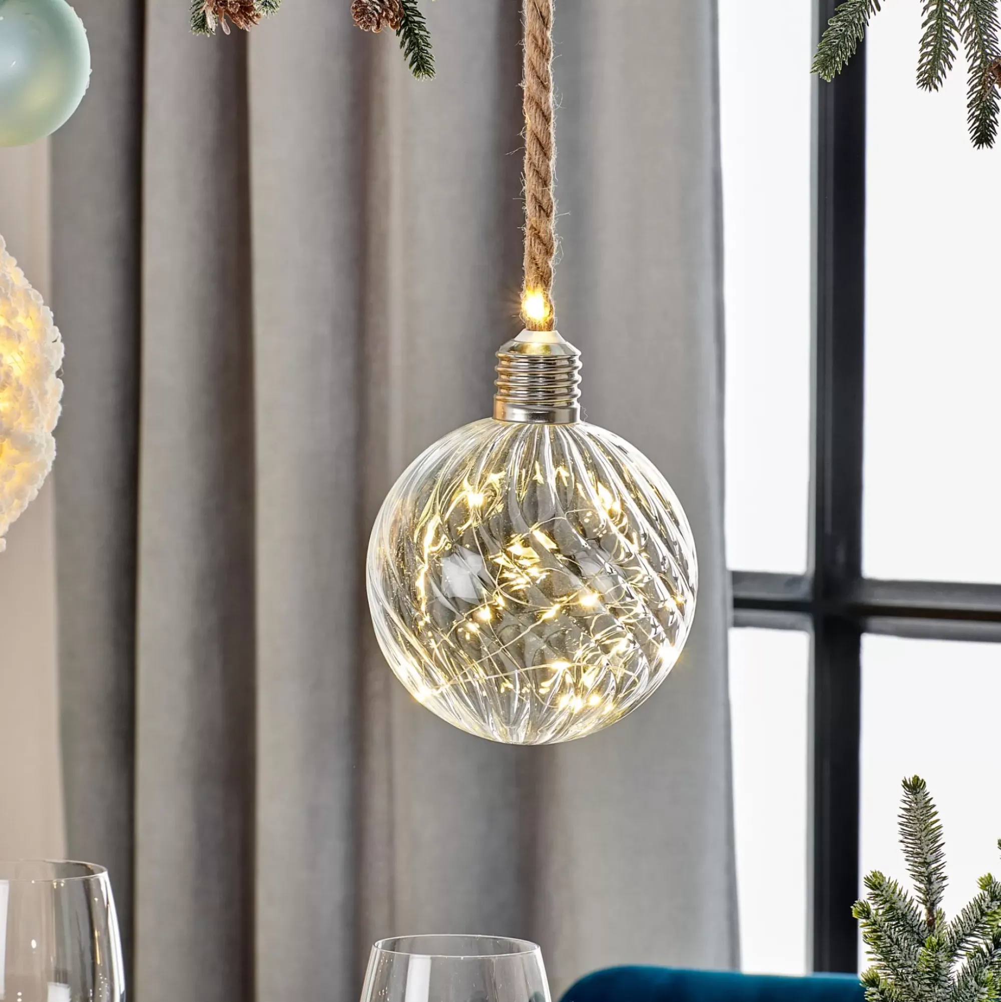 CASA Lámparas Led|Bloxem Bola Decorativa Con 20 Leds Transparente