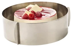 CASA Moldes|Caramella Molde Anillo Tarta Ajustable Plateado