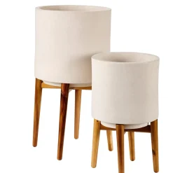 CASA Soportes Para Plantas|Chiaro Macetero Blanco