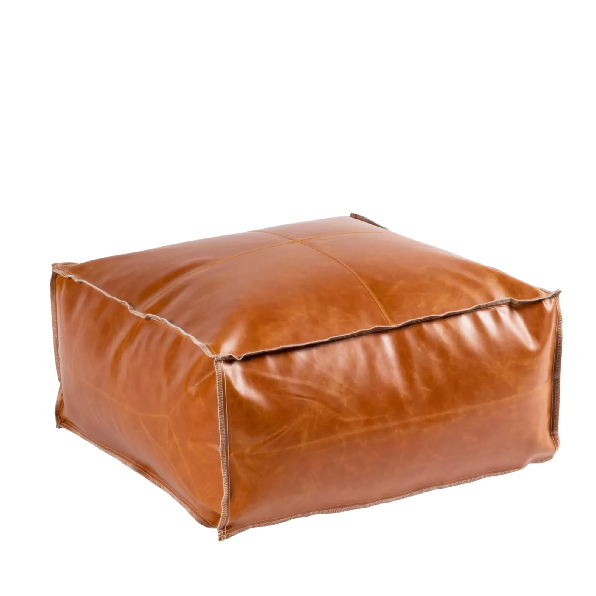 CASA Pufs|Cognac Puf Marron