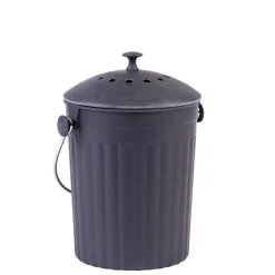 CASA Cubos De Basura|Creola Black Deposito Para Abono Con Filtro Negro