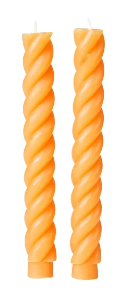 CASA Velas|Curl Velas Juego De 2 Ocre