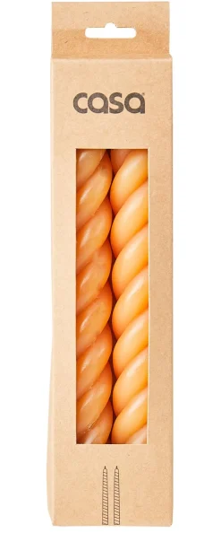 CASA Velas|Curl Velas Juego De 2 Ocre
