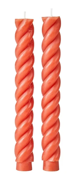 CASA Velas|Curl Velas Juego De 2 Rojo