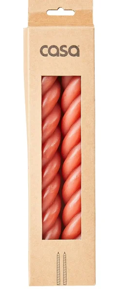 CASA Velas|Curl Velas Juego De 2 Rojo