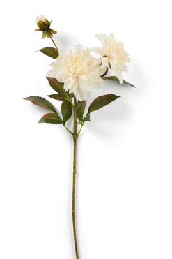 CASA Flores Artificiales|Dahlia Rama De Flores Crema