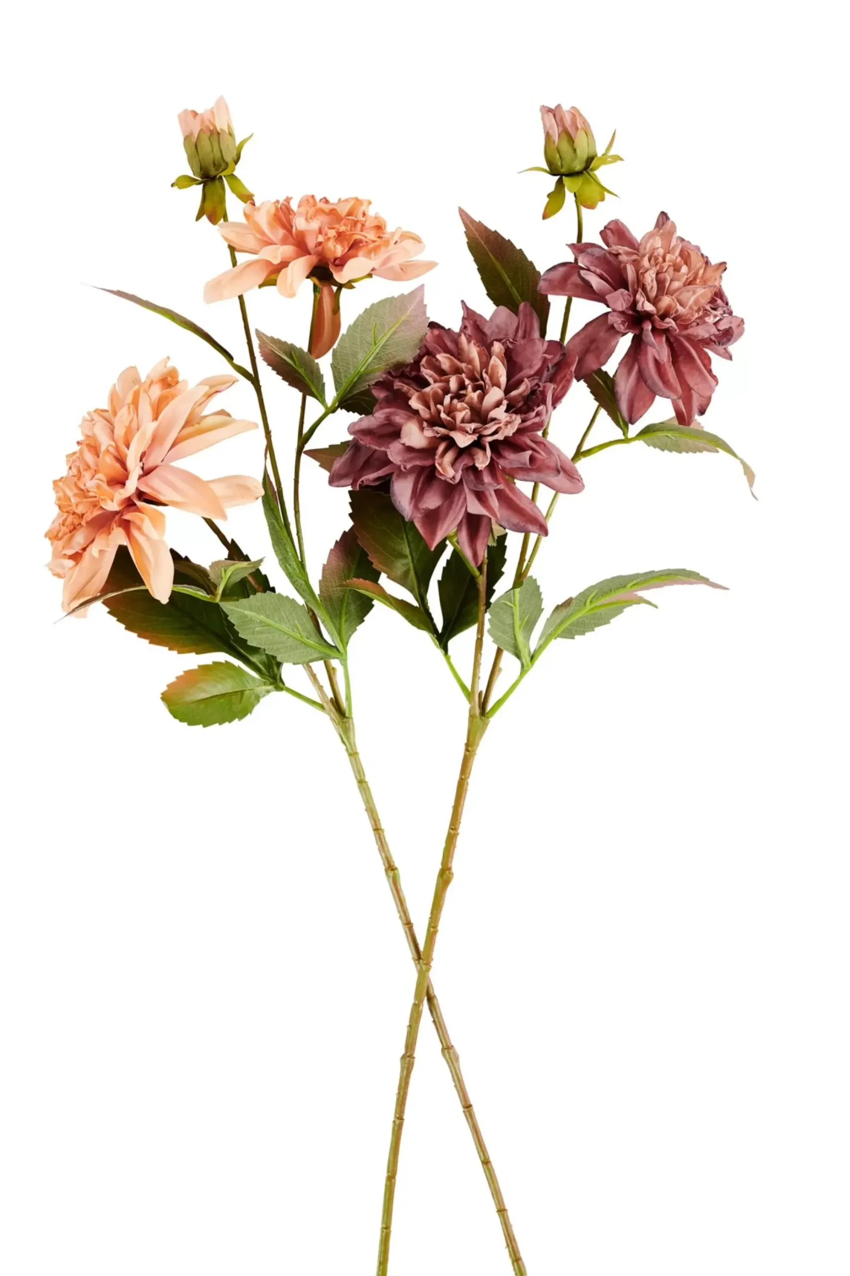 CASA Flores Artificiales|Dahlia Rama De Flores Melocoton