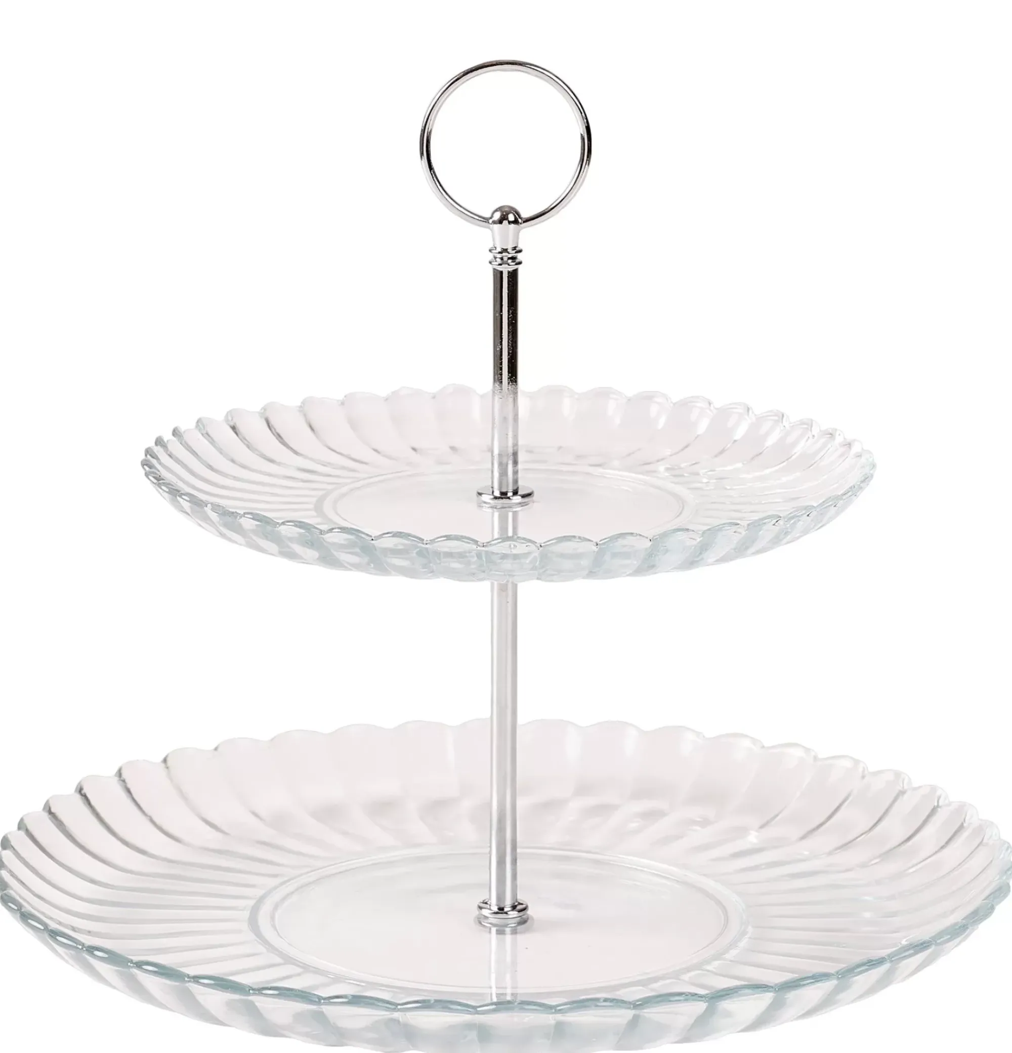 CASA Fuentes Para Servir|Dahlita Bandeja De 2 Pisos Transparente