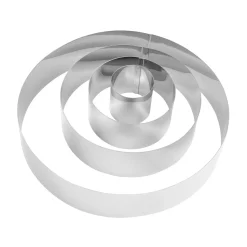 CASA Moldes|Damier Anillo Para Tarta Juego De 4 Plateado