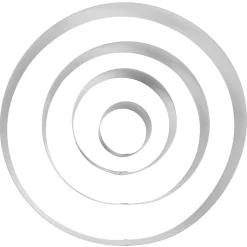 CASA Moldes|Damier Anillo Para Tarta Juego De 4 Plateado