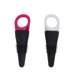 CASA Accesorios Vino|Divino Tapones De Vino Juego De 2 Mezcla De 2 Colores Gris Claro, Burdeos