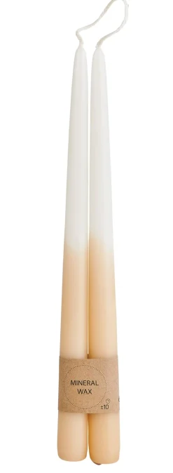 CASA Velas|Duo Velas Largas Juego De 2 Crema, Marron Claro, Multicolor