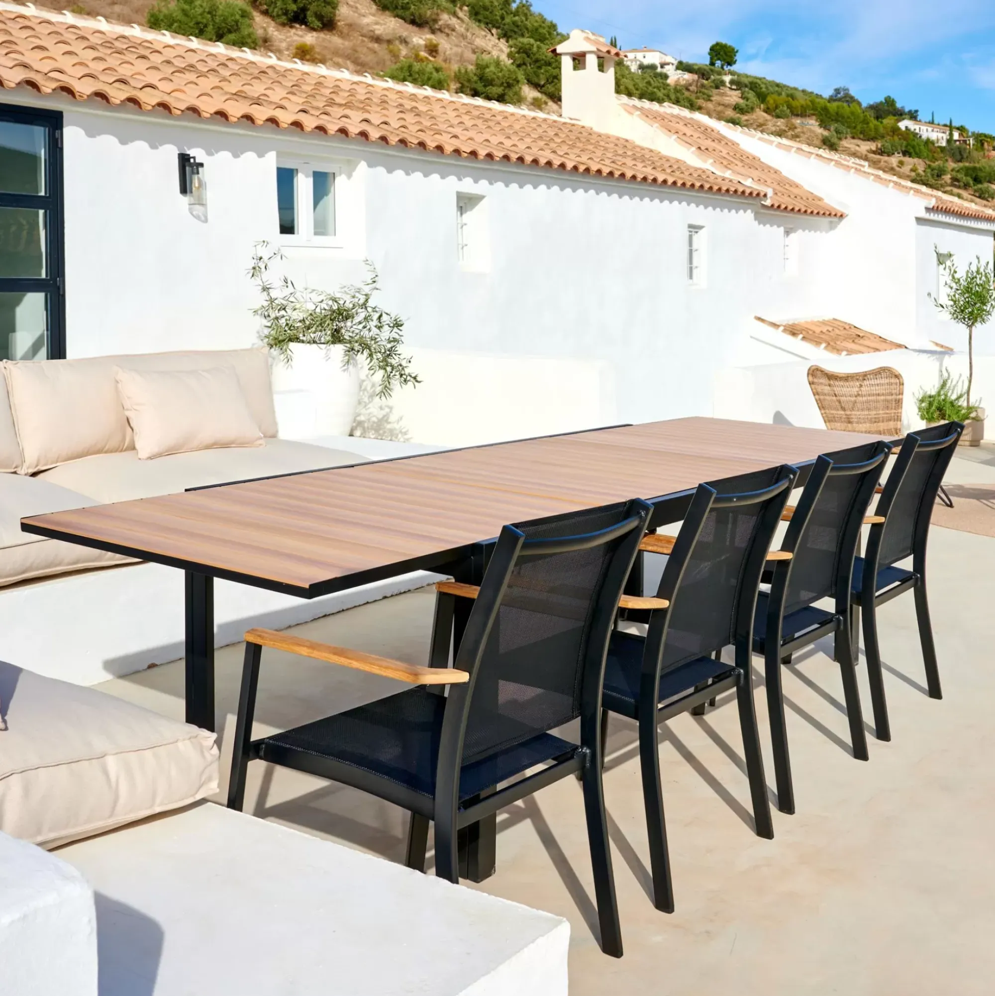 CASA Mesas De Jardín|Ethan Mesa Extensible Negro, Natural