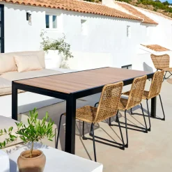 CASA Mesas De Jardín|Ethan Mesa Extensible Negro, Natural