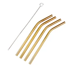 CASA Accesorios Coctéles|Fancy Canas Para Coctel Con Cepillo Dorado