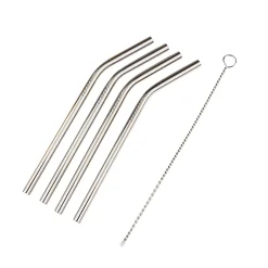 CASA Accesorios Coctéles|Fancy Canas Para Coctel Con Escobilla Plateado