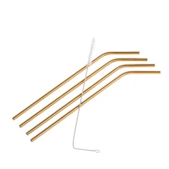 CASA Accesorios Coctéles|Fancy Pajitas Con Escobilla Dorado