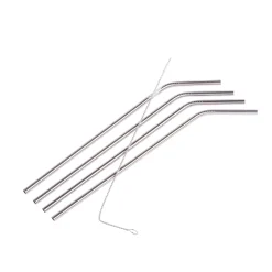 CASA Accesorios Coctéles|Fancy Pajitas Con Escobilla Plateado