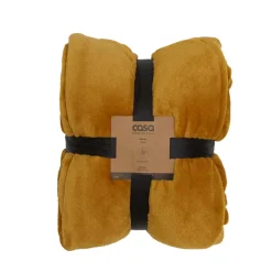 CASA Mantas|Flanella Manta Amarillo Oscuro