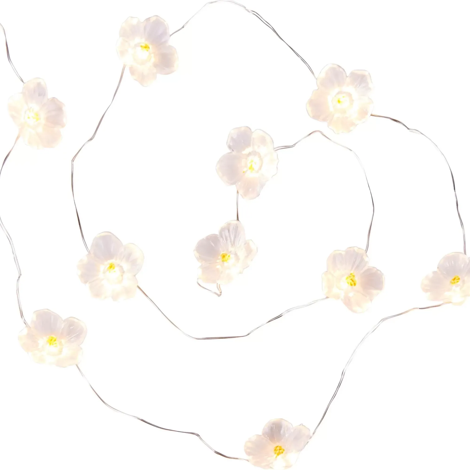 CASA Guirnaldas De Luz|Flower Guirnalda Blanco, Amarillo, Morado