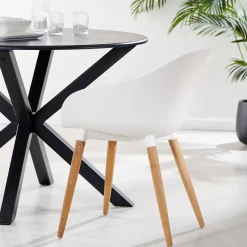 CASA Sillas De Jardín|Fray Sillas De Comedor Blanco/Natural