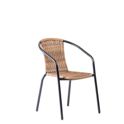 CASA Sillas De Jardín|Gerona Silla Apilable Negro, Natural