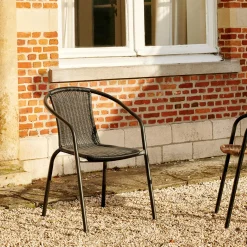 CASA Sillas De Jardín|Gerona Silla Apilable Negro