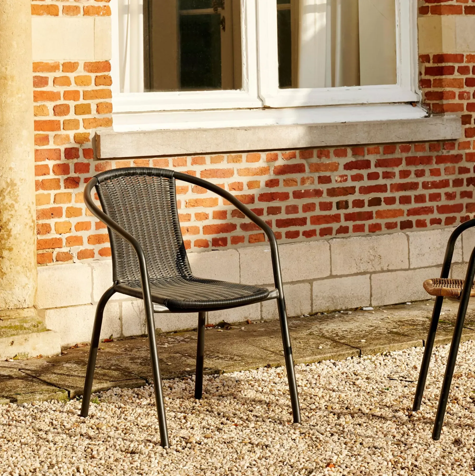 CASA Sillas De Jardín|Gerona Silla Apilable Negro