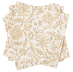 CASA Servilletas|Henna Flower Paquete De 20 Servilletas Rojo, Beis