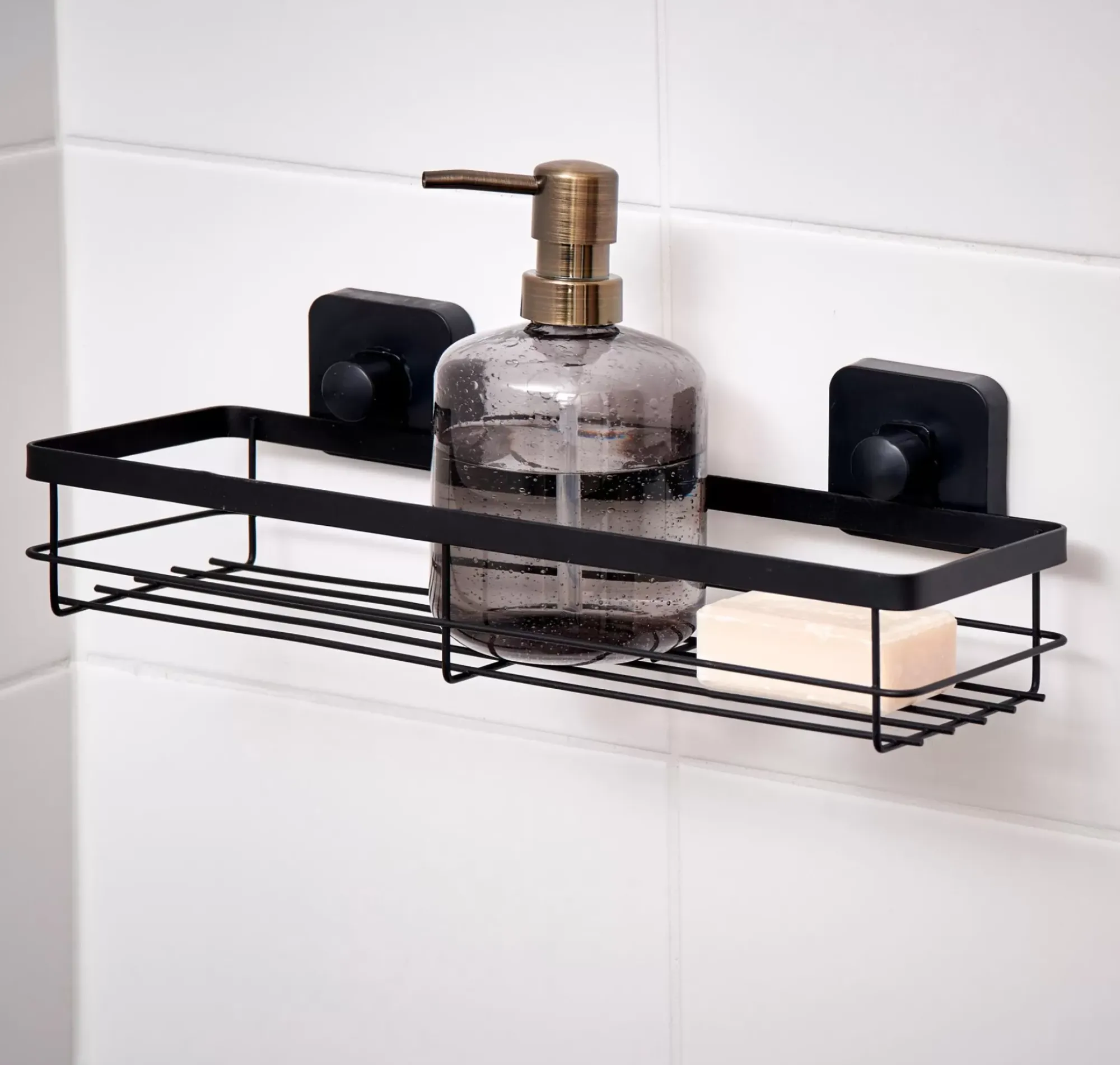 CASA Accesorios De Ducha|Industria Cesta De Ducha Con Ventosas Negro