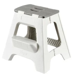 CASA Limpiar|Jasmin Taburete Plegable Deluxe Xl Gris Claro