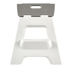 CASA Limpiar|Jasmin Taburete Plegable Deluxe Xl Gris Claro