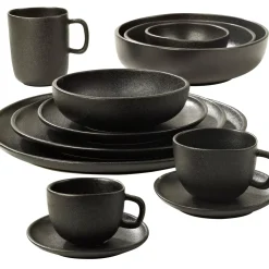 CASA Tazas|Magma Taza Y Plato Tacita Negro