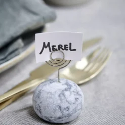CASA Identificadores De Mesa|Marble Tarjetero Blanco