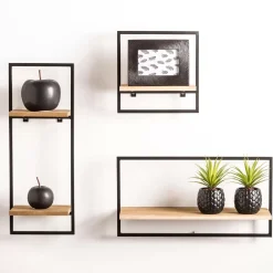CASA Estanterías|Mix&Match Estanteria De Pared Negro, Natural