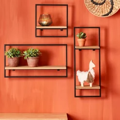 CASA Estanterías|Mix&Match Estanteria De Pared Negro, Natural